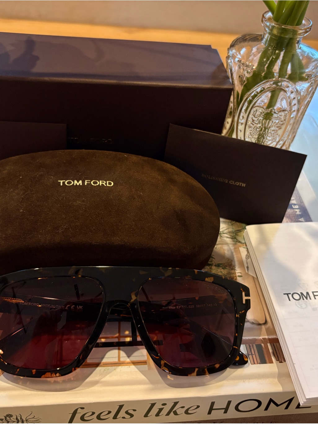 Tom Ford Tortoiseshell Sunglasses With Brown Gradient Lenses